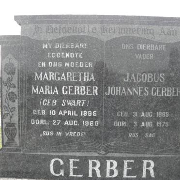 GERBER Jacobus Johannes 1889-1975 &amp; Margaretha Maria SWART 1895-1960