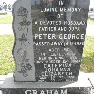 GRAHAM Peter George -1980 &amp; Caterina Johanna Elizabeth 1929-1996