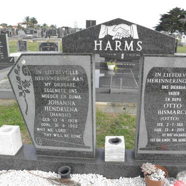 HARMS Otto Bismarck 1931-2004 &amp; Johanna Hendriena 1928-1982