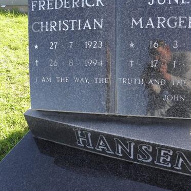 HANSEN Frederik Christian 1923-1994 &amp; June Margery 1927-1994