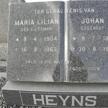 HEYNS Johan 1894-1966 &amp; Maria Lilian ZIETZMAN 1904-1963