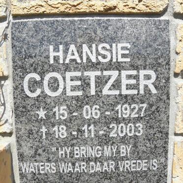 COETZER Hansie 1927-2003
