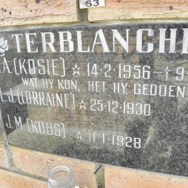 TERBLANCHE J.A. 1956-199? :: TERBLANCHE L.J. 1930- :: TERBLANCHE J.M. 1928-