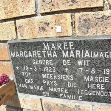 MAREE Margaretha Maria nee DE WIT 1923-1996