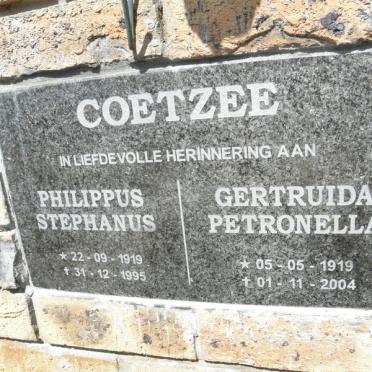 COETZEE Philippus Stephanus 1919-1995 &amp; Gertruida Petronella 1919-2004