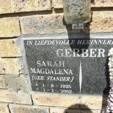 GERBER Sarah Magdalena nee STANDER 1925-2002