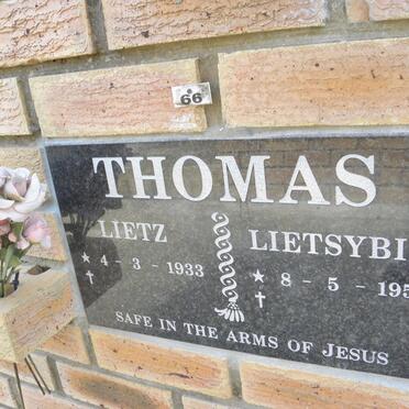 THOMAS Lietz 1933- &amp; Lietsybil 1959-