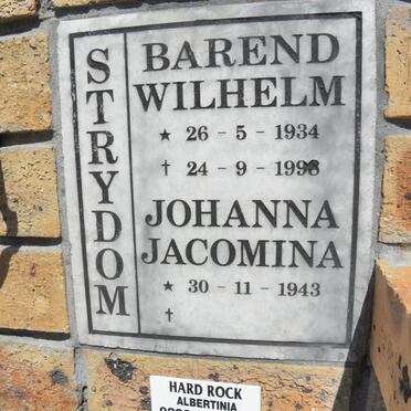 STRYDOM Barend Wilhelm 1934-1998 &amp; Johanna Jacomina 1943-