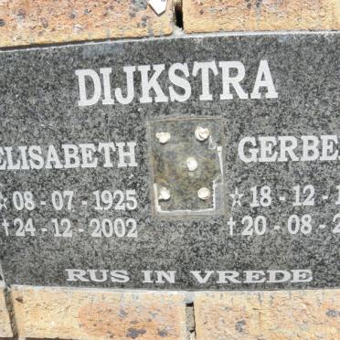 DIJKSTRA Gerben 1924-2005 &amp; Elisabeth 1925-2002