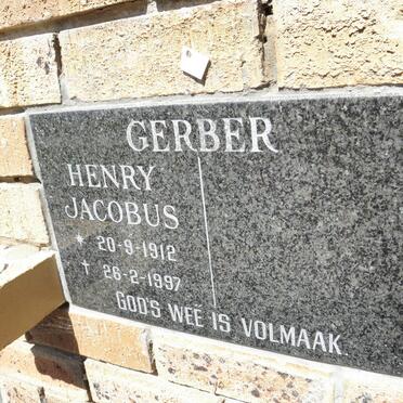 GERBER Henry Jacobus 1912-1997