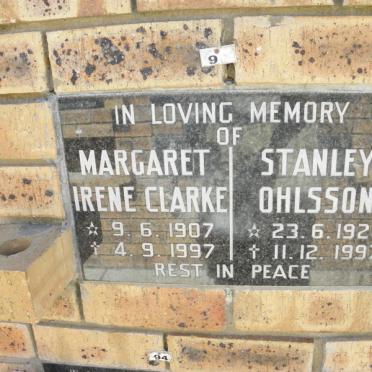 CLARKE Margaret Irene 1907-1997 :: OHLSSON Stanley 1926-1997
