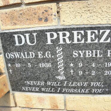 PREEZ Oswald E.G.. du 1936- &amp; Sybil P. 1932-2005