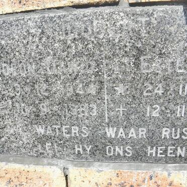 JOUBERT Gideon 1944-1983 &amp; Estelle 194?-199?