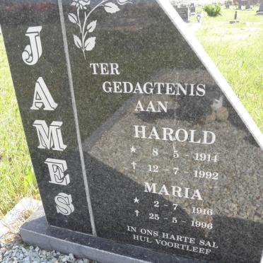 JAMES Harold 1914-1992 &amp; Maria 1916-1996