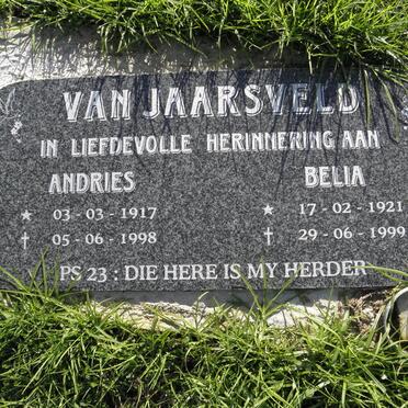 JAARSVELD Andries, van 1917-1998 &amp; Belia 1921-1999