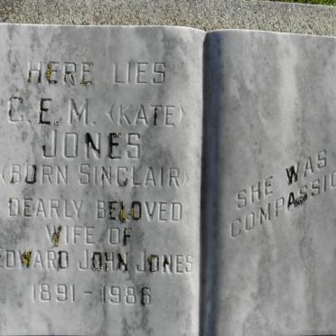 JONES G.E.M. nee SINCLAIR 1891-1986