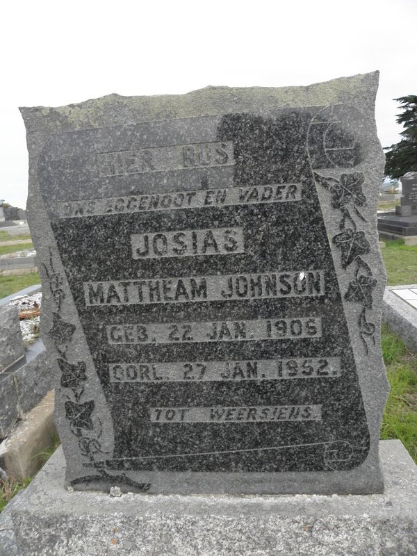 JOHNSON Josias Mattheam 1906-1952