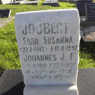 JOUBERT Johannes J.F. 1919-1997 &amp; Sara Susanna 1919-1992