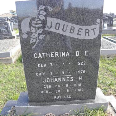 JOUBERT Johannes H. 1918-1982 &amp; Catharina D.E. 1922-1979