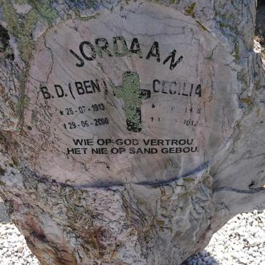 JORDAAN B.D. 1913-2000 &amp; Cecilia 19?8-2012