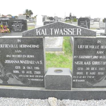 KALTWASSER Nicolaas Christoffel 1907-1976 &amp; Johanna Magdalena S. 1916-2001