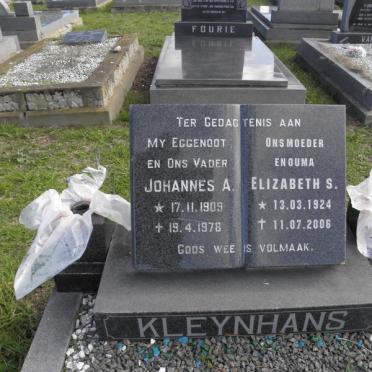 KLEYNHANS Johannes A. 1909-1978 &amp; Elizabeth S. 1924-2006