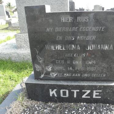 KOTZE Wilhelmina Johanna nee ELLIS 1924-1967