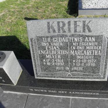 KRIEK Esias Engelbertus Meyer 1914-1997 &amp; Margaretha 1927-1990