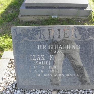 KRIEK Izak F. 1910-1993