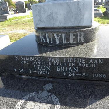 KUYLER Leon Brian 1966-1986