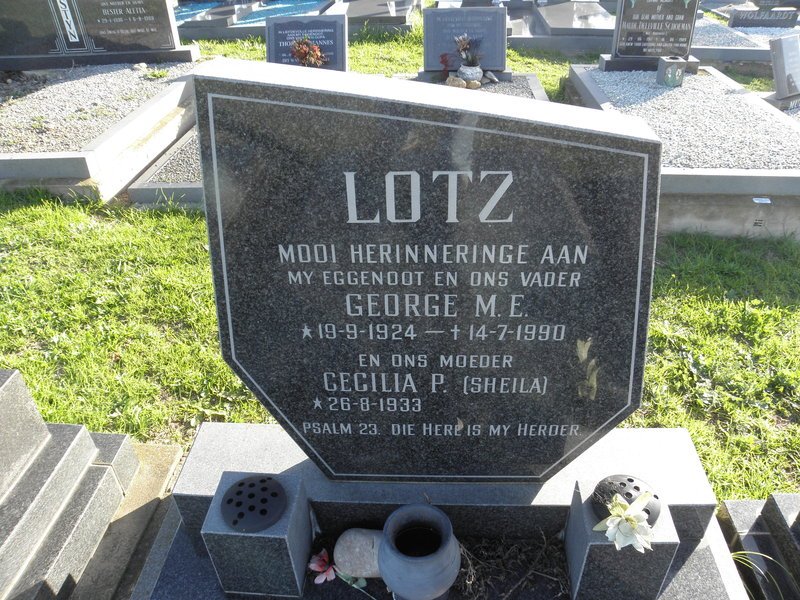 LOTZ George M.E. 1924-1990 &amp; Cecilia P. 1933-