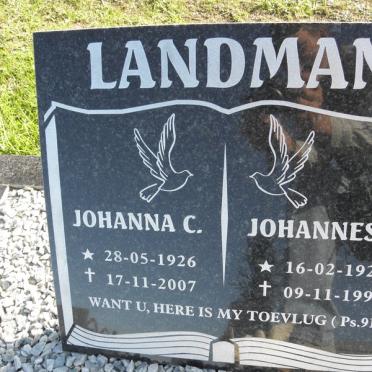 LANDMAN Johannes F. 1927-1998 &amp; Johanna C. 1926-2007