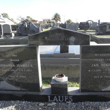 LAUFS Jan Hendrik 1891-1973 &amp; Johanna Isabella 1891-1975