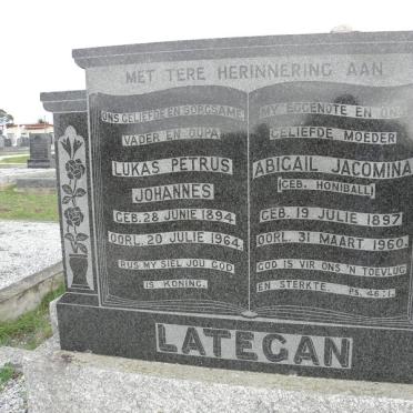 LATEGAN Lukas Petrus Johannes 1894-1964 &amp; Abigail Jacomina HONIBALL 1897-1960