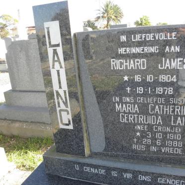 LAING Richard James 1904-1978 &amp; Maria Catherina Gertruida CRONJE 1910-1988