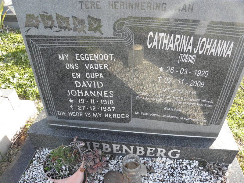 LIEBENBERG David Johannes 1918-1987 &amp; Catharina Johanna 1920-2009