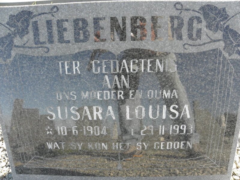 LIEBENBERG Susara Louisa 1904-1993