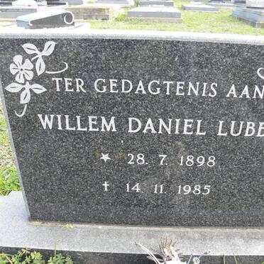 LUBBE Willem Daniel 1898-1985