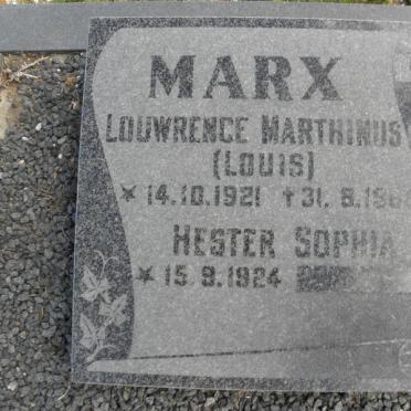 MARX Louwrence Marthinus 1921-1968 &amp; Hester Sophia 1924-