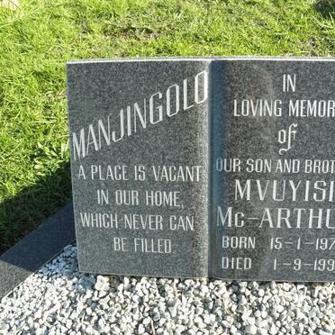 MANJINGOLO Mvuyisi Mc-Arthur 1973-1996