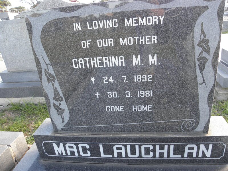 MAC LAUCHLAN Catherina M.M. 1892-1981