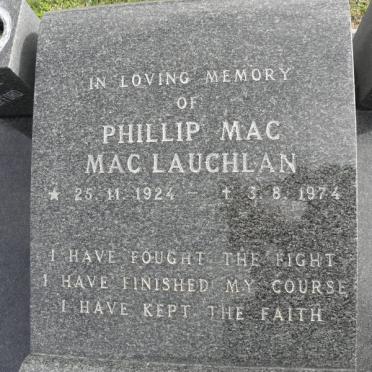 MAC LAUCHLAN Phillip Mac 1924-1974