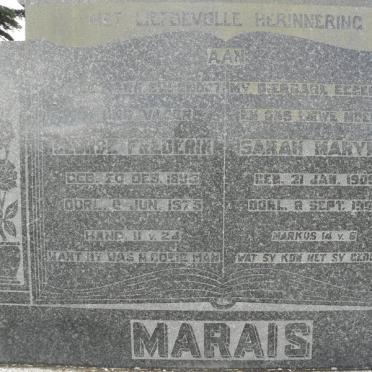 MARAIS George Frederik 1893-1975 &amp; Sarah Maryna 1909-1956
