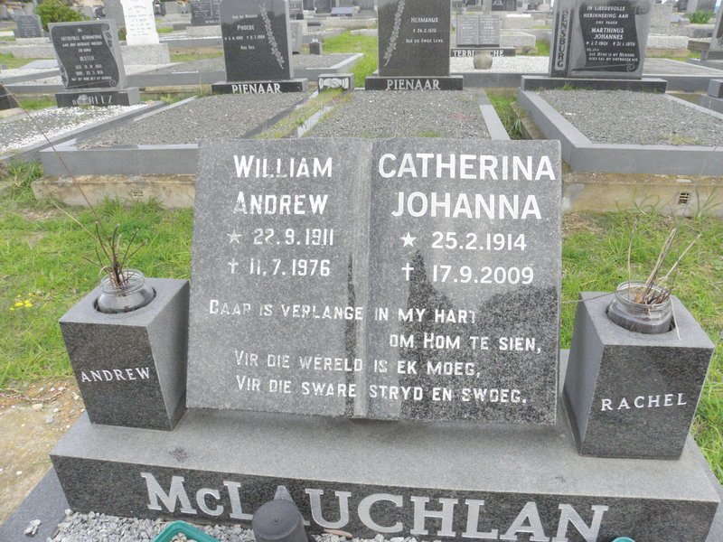 McLAUCHLAN William Andrew 1911-1976 &amp; Catherina Johanna 1914-2009