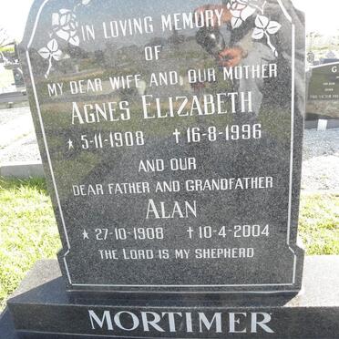 MORTIMER Alan 1908-2004 &amp; Agnes Elizabeth 1908-1996