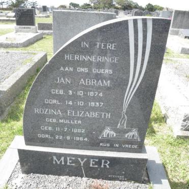MEYER Jan Abram 1874-1937 &amp; Rozina Elizabeth Muller 1882-1964