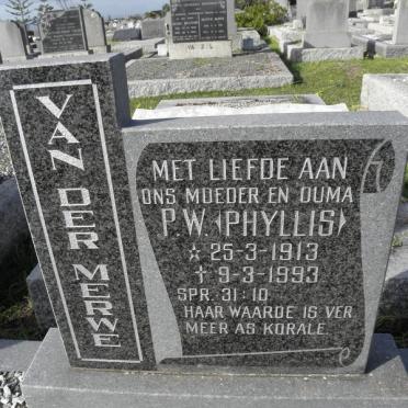 MERWE P.W., van der 1913-1993