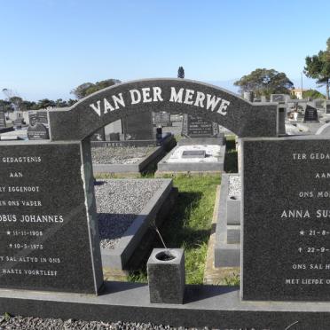 MERWE Jacobus Johannes, van der 1908-1975 &amp; Anna Susanna 1914-1881