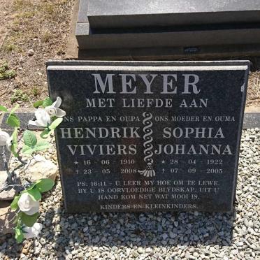 MEYER Hendrik Viviers 1910-2008 &amp; Sophia Johanna 1922-2005