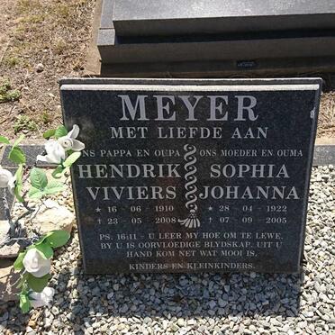 MEYER Hendrik Viviers 1910-2008 &amp; Sophia Johanna 1922-2005